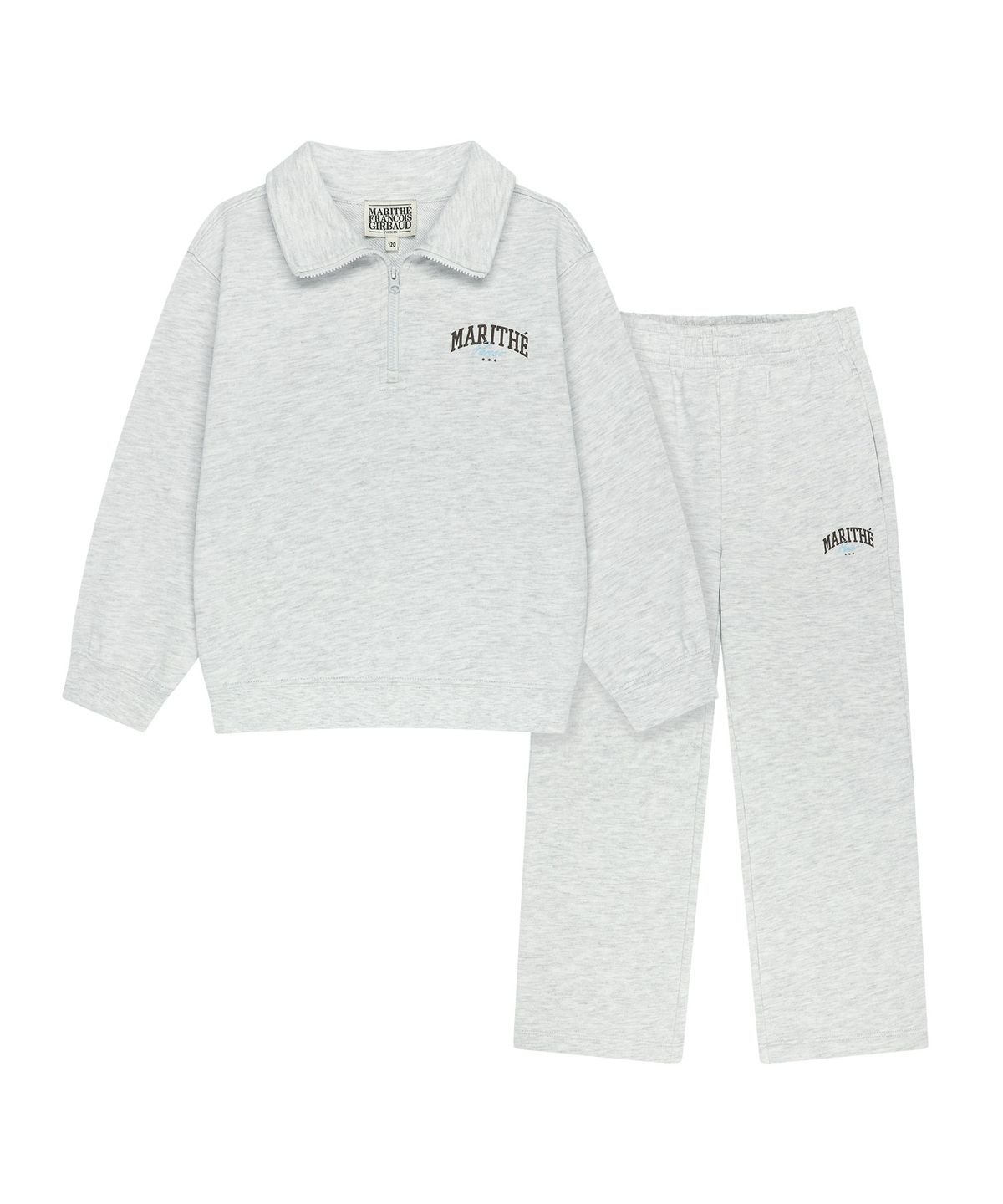 마리떼 키즈(MARITHÉ KIDS) KIDS HALF ZIPUP SWEAT SET-UP light heather gray