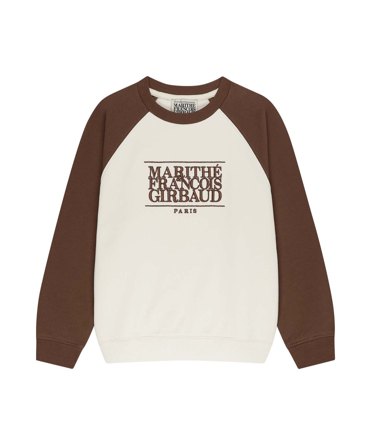 마리떼 키즈(MARITHÉ KIDS) KIDS CLASSIC LOGO COLOR BLOCK RAGLAN SWEATSHIRT brown