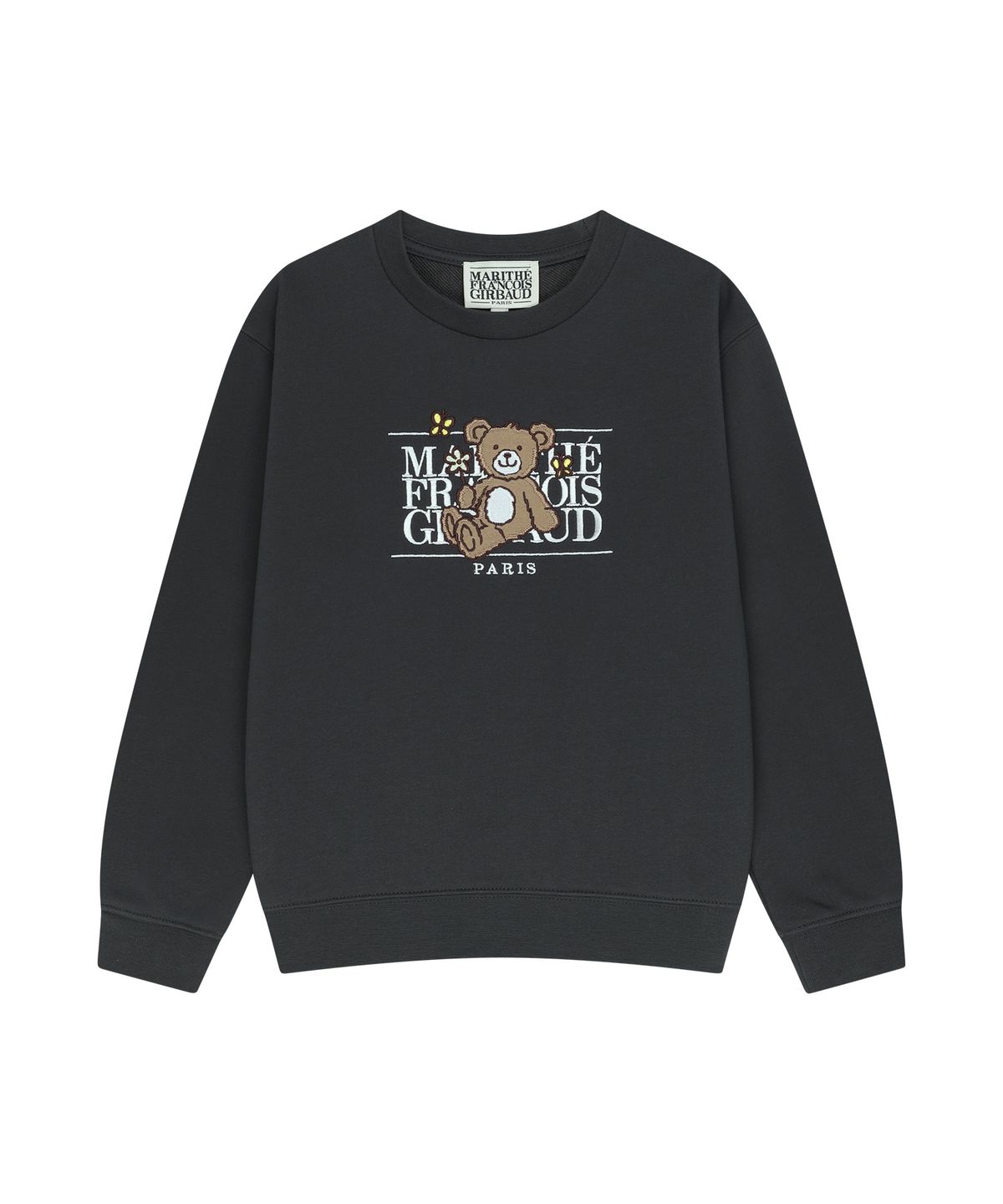 마리떼 키즈(MARITHÉ KIDS) KIDS FLOWER BEAR CLASSIC LOGO REGEN SWEATSHIRT charcoal