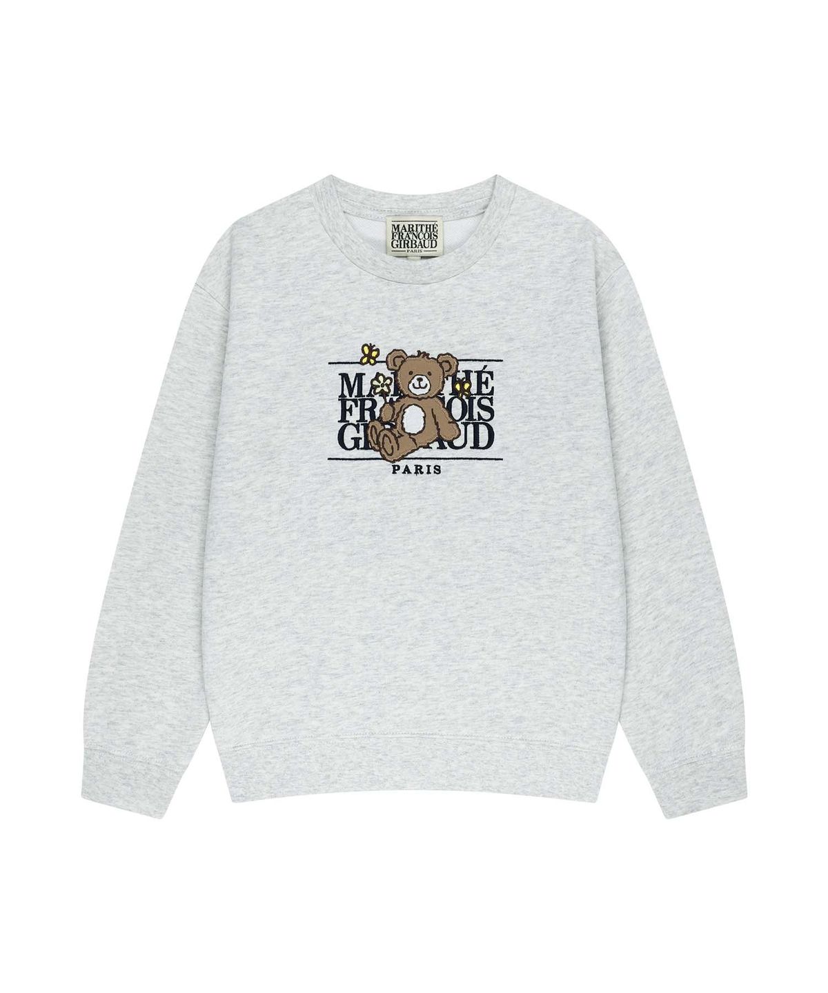마리떼 키즈(MARITHÉ KIDS) KIDS FLOWER BEAR CLASSIC LOGO REGEN SWEATSHIRT light heather gray