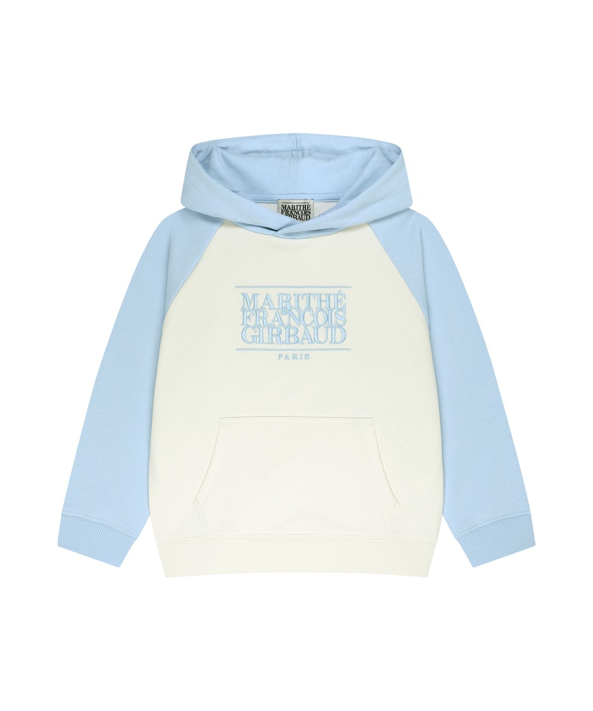 마리떼 키즈(MARITHÉ KIDS) KIDS CLASSIC LOGO COLOR BLOCK RAGLAN HOODIE light blue
