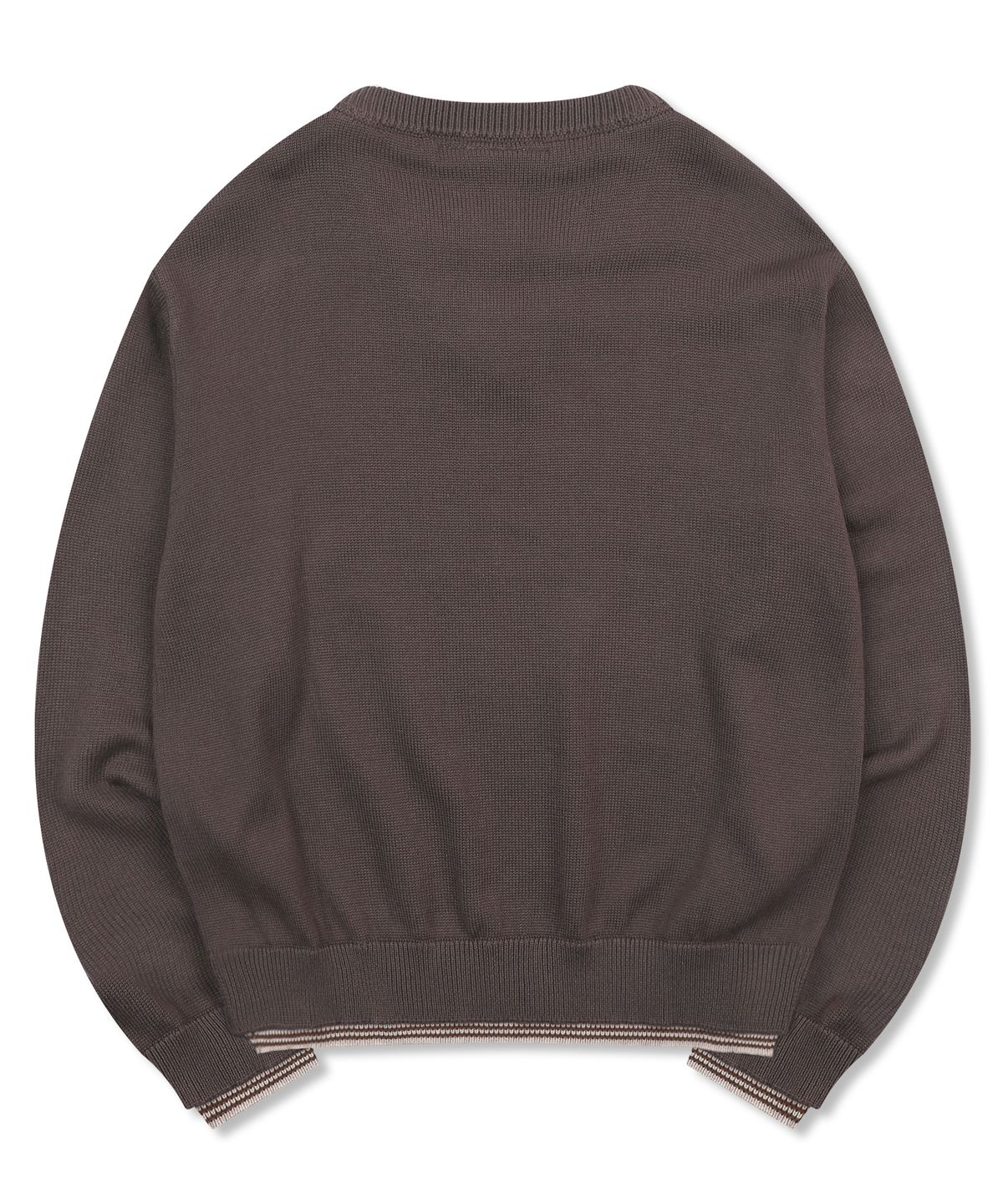 엑스톤즈(XTONZ) XTK180 스트라이프 레이어드 브이넥 풀오버 니트 (BROWN)