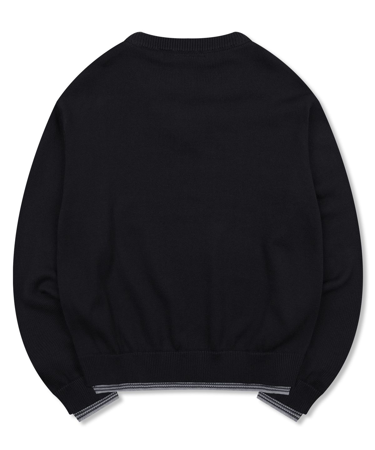 엑스톤즈(XTONZ) XTK180 스트라이프 레이어드 브이넥 풀오버 니트 (BLACK)