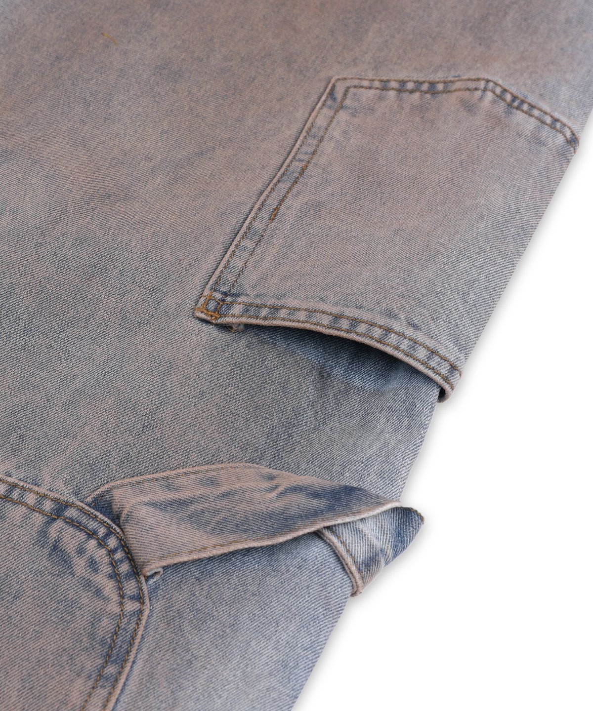엑스톤즈(XTONZ) XP323 머드 워싱 카펜터 배기 데님 팬츠 (BLUE)