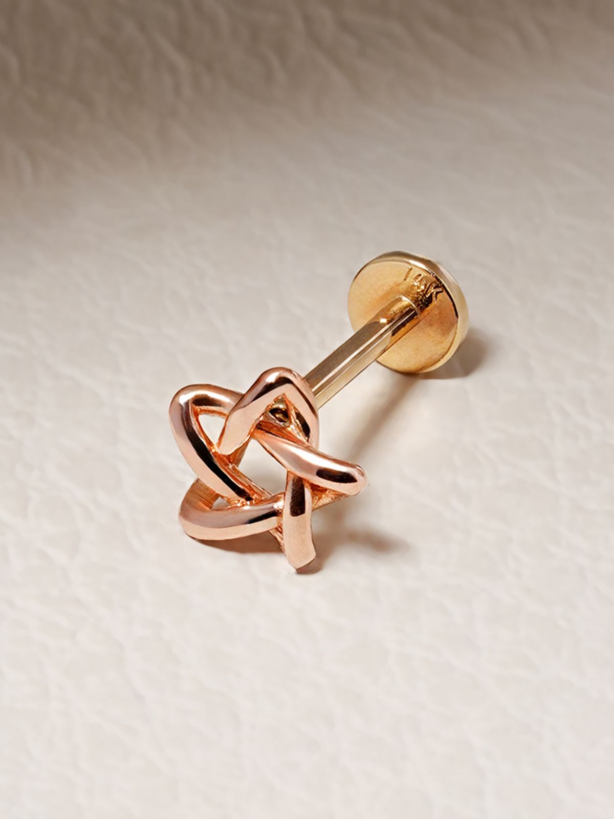 미니멀피어싱(MINIMALPIERCING) [0.8mm]14K 인터널 별 포인트 라블렛 피어싱 귀걸이