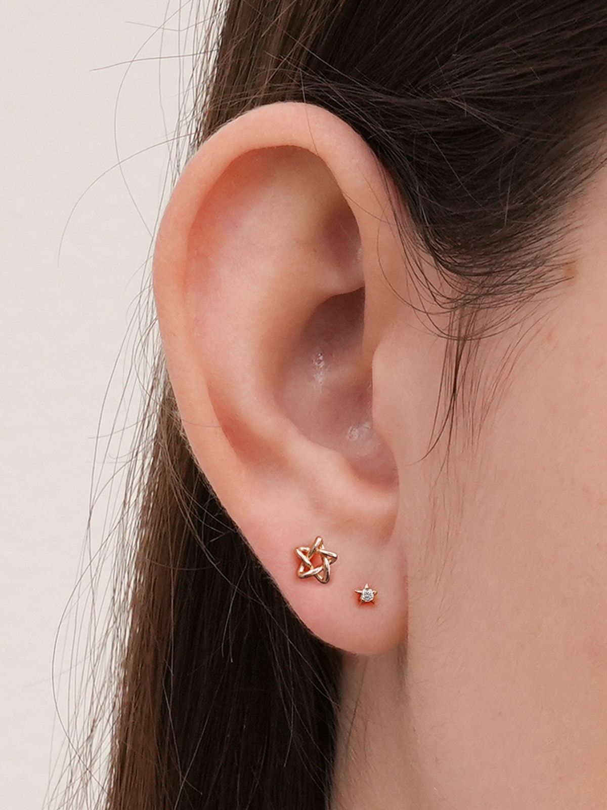 미니멀피어싱(MINIMALPIERCING) [0.8mm]14K 인터널 별 포인트 라블렛 피어싱 귀걸이