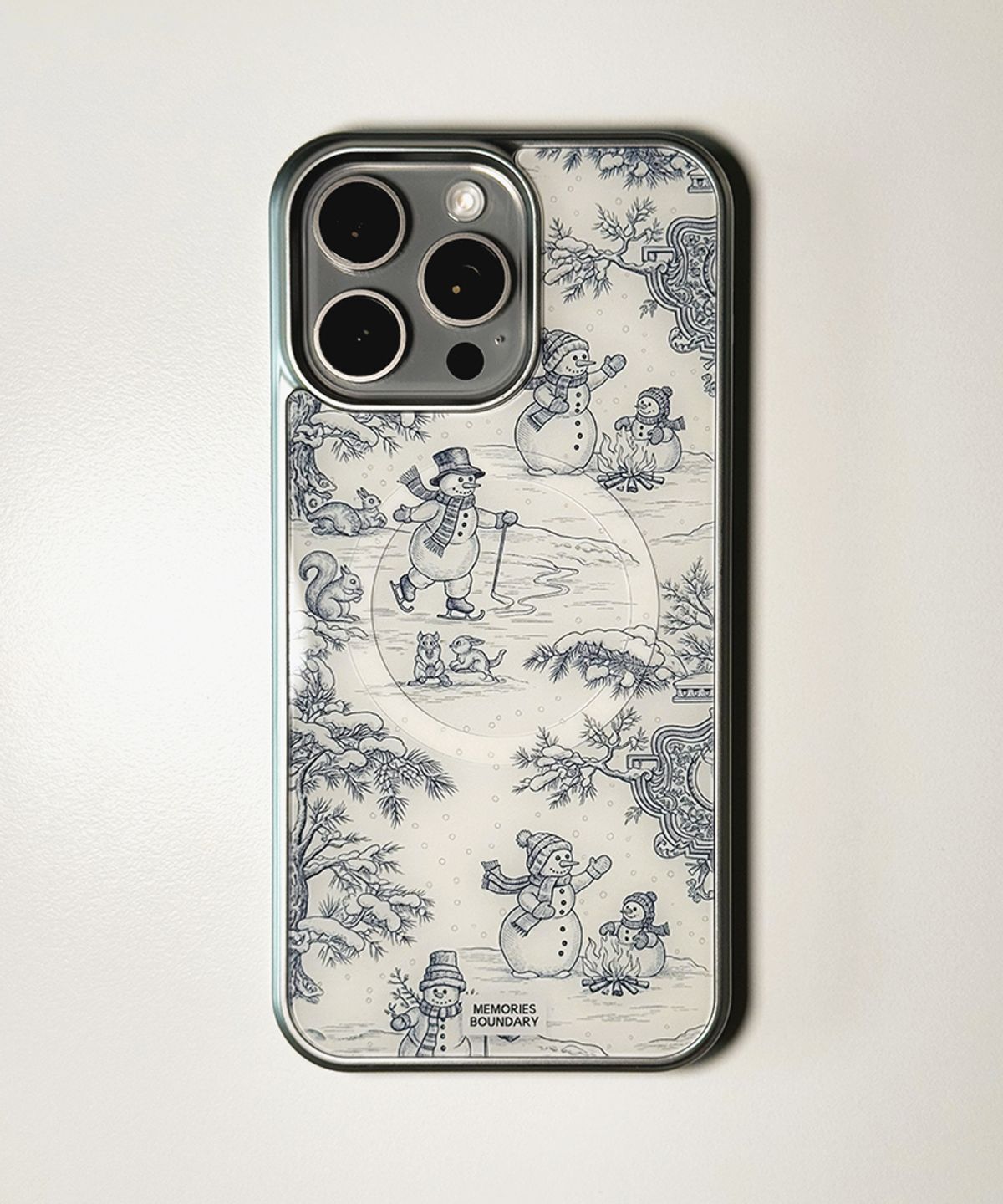메모리즈바운더리(MEMORIESBOUNDARY) Snow Day Toile Phone Case Soft Ivory (SV_Epoxy/MagSafe Glass)