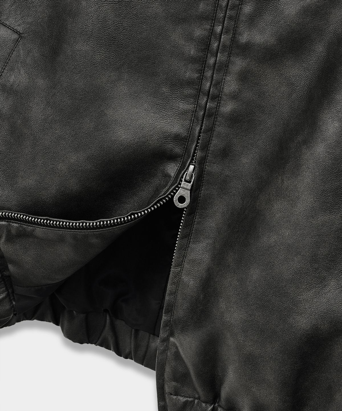 디미트리블랙(DIMITRI BLACK) FAUX 레더 워시드 데일리 자켓_블랙
