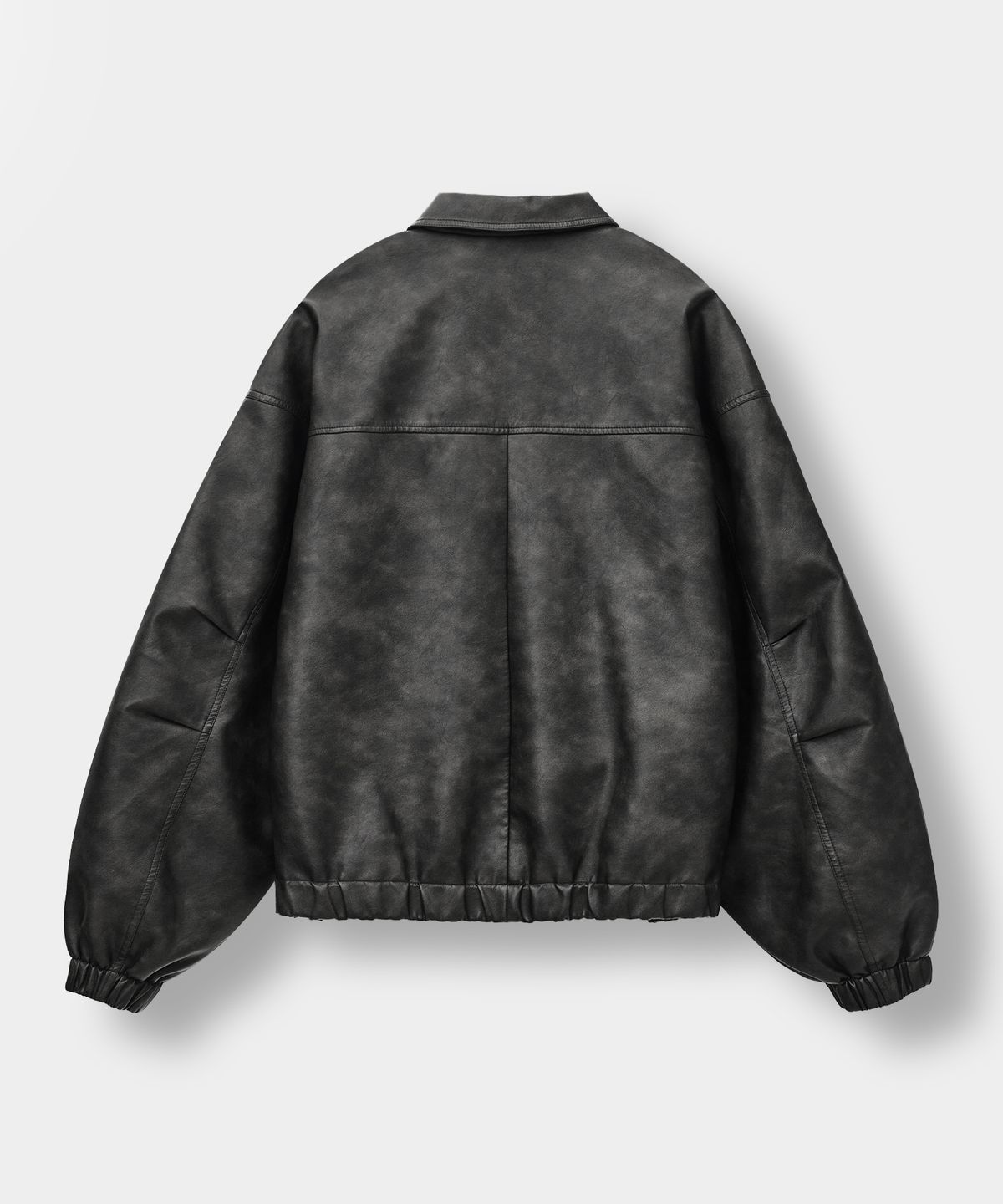 디미트리블랙(DIMITRI BLACK) FAUX 레더 워시드 데일리 자켓_블랙