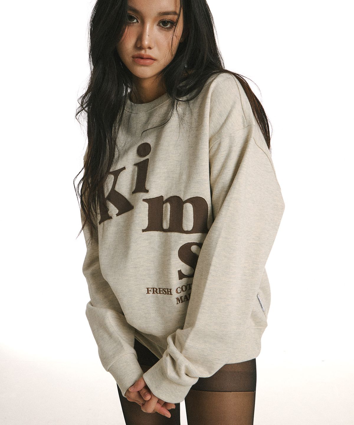 킴스 프레시 코튼 마켓(KIMS FRESH COTTON MARKET) Messy Alpha App Sweatshirt Oatmeal