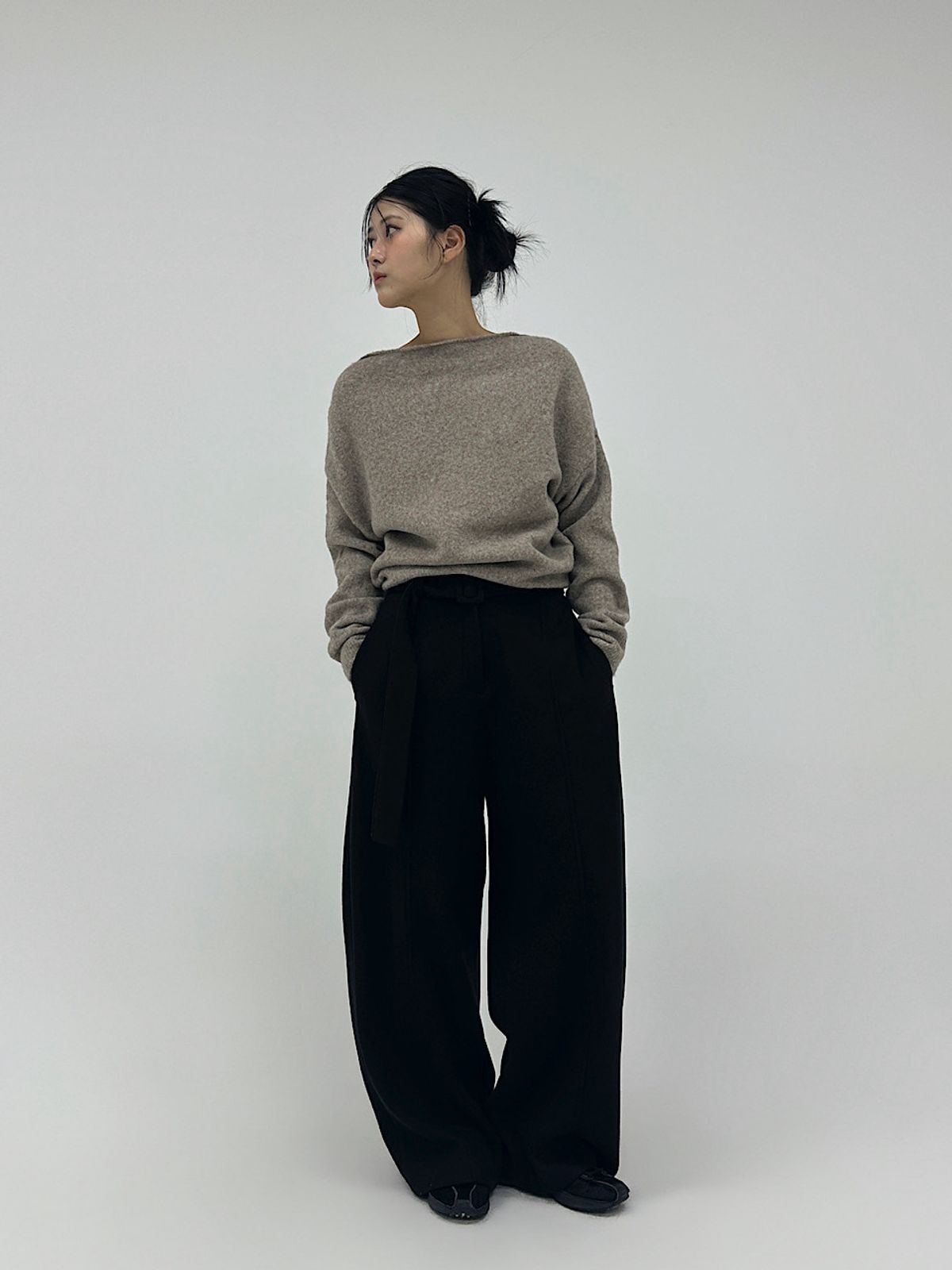 아포엠(APOEM) Belted Wide Trousers (2C)