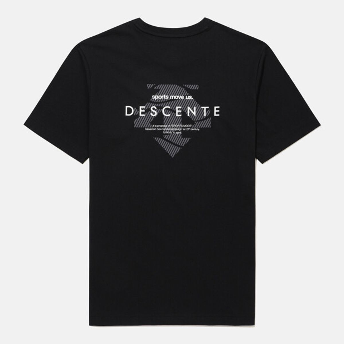 데상트(DESCENTE) 컴포트핏 백그래픽 반팔 티셔츠 블랙 SR123UTS16