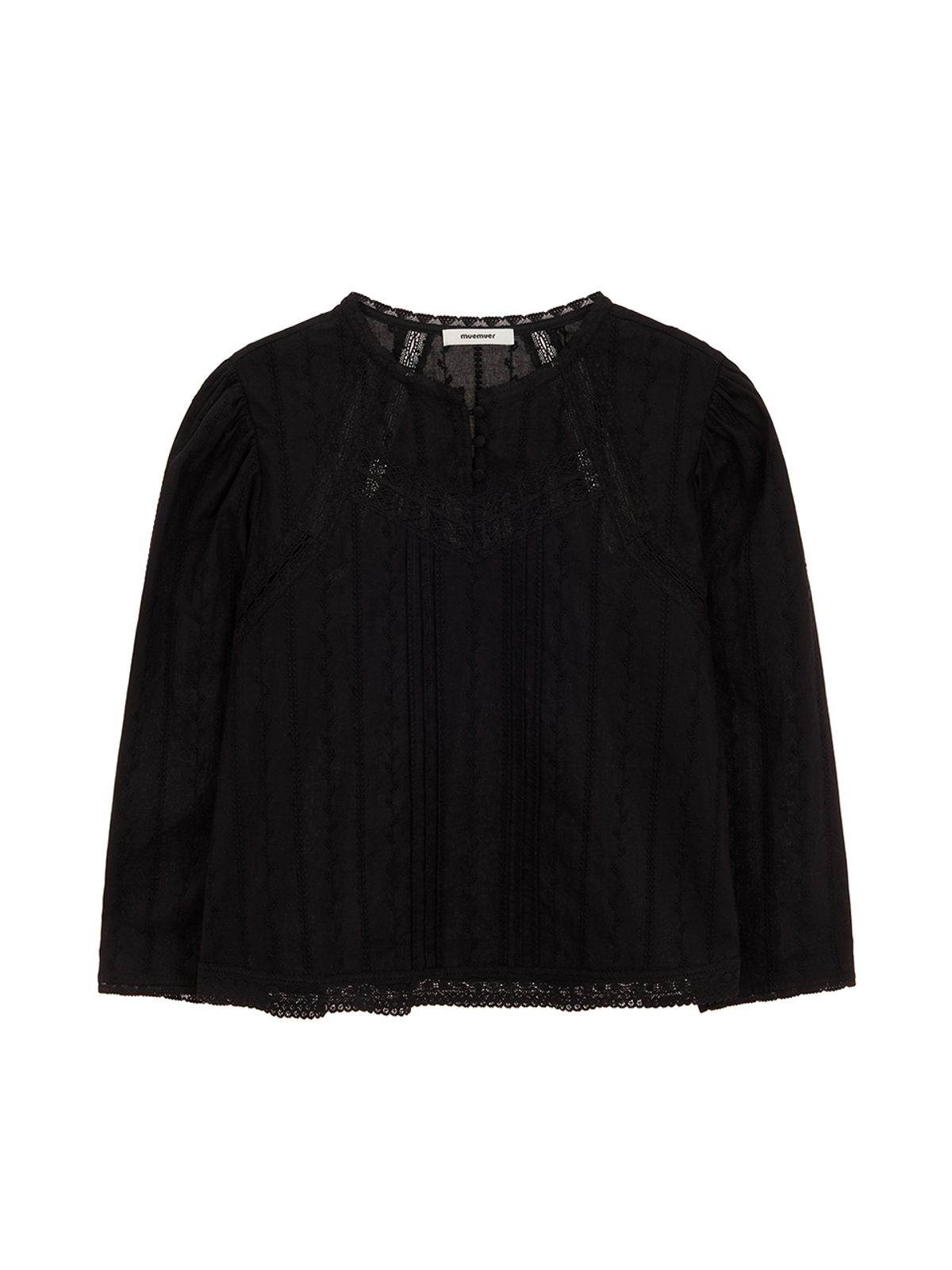 뮈뮈에르(MUEMUER) Cotton Flower Jacquard Lace Blouse MU2611BL501V
