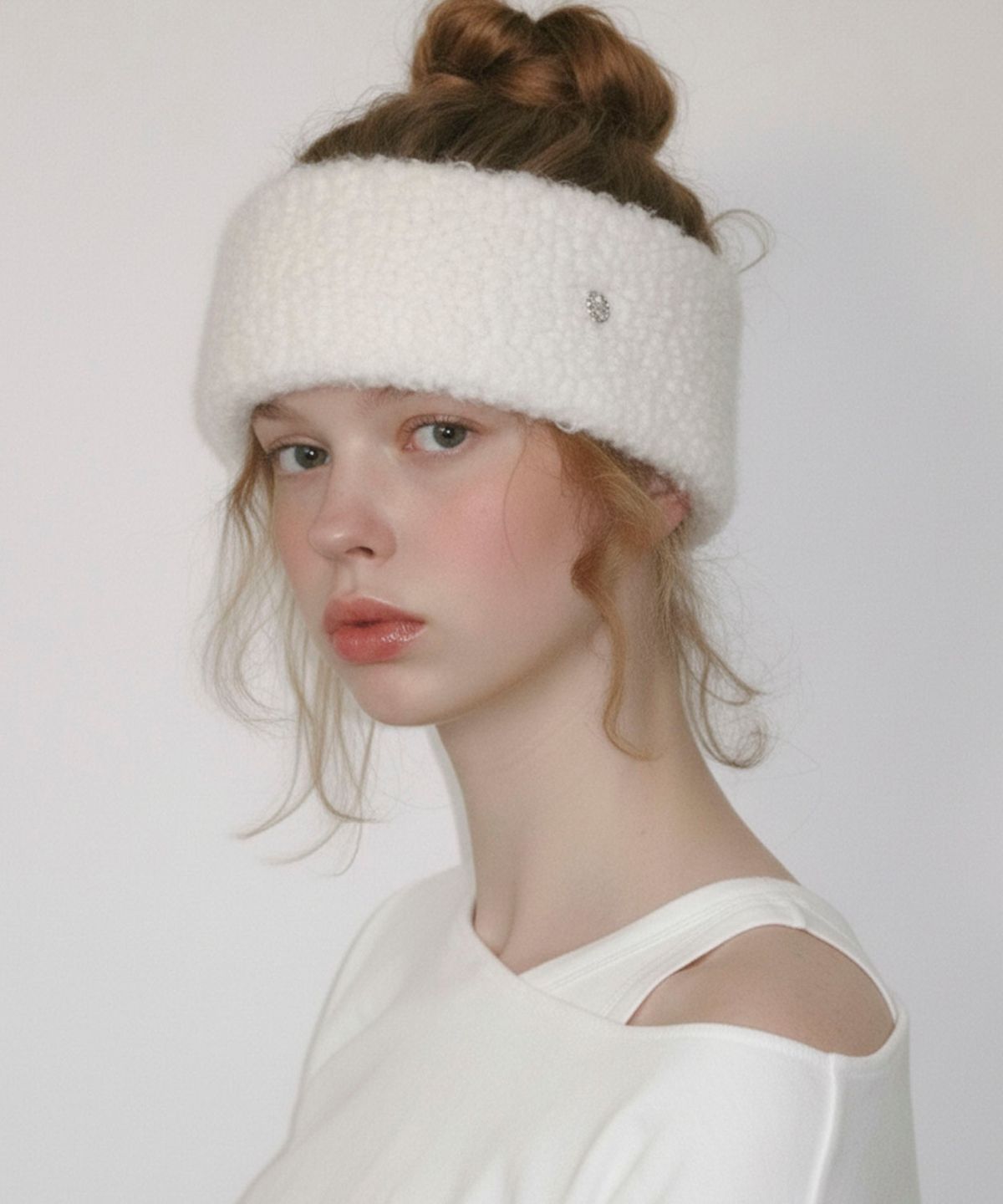 뉴욕웍스(NEWYORKWORKS) [RABBIT FUR] 코인 헤어 반다나_IVORY