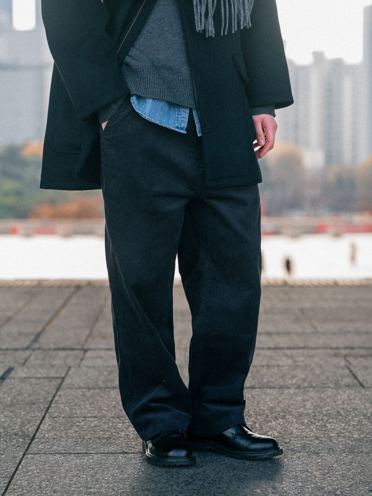 해브해드(HAVEHAD) 코듀로이 오피서 치노 팬츠 (차콜)