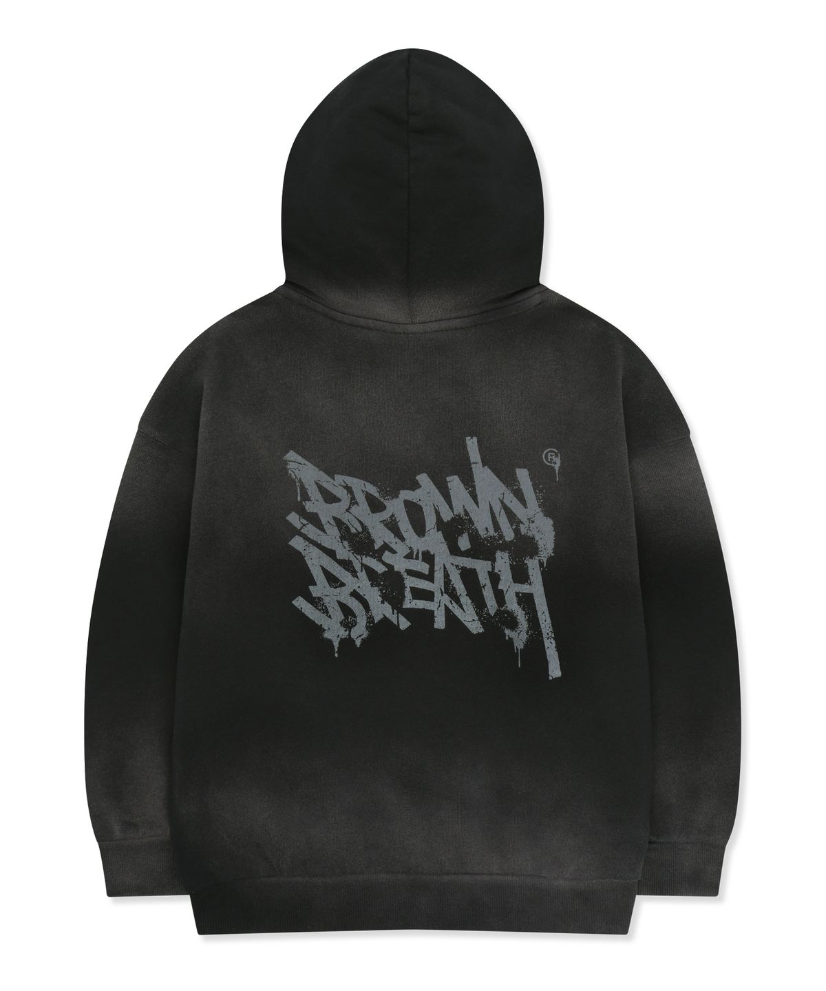 브라운브레스 키즈(BROWNBREATH KIDS) KIDS SEAM SPRAY TAG HOODIE - BLACK