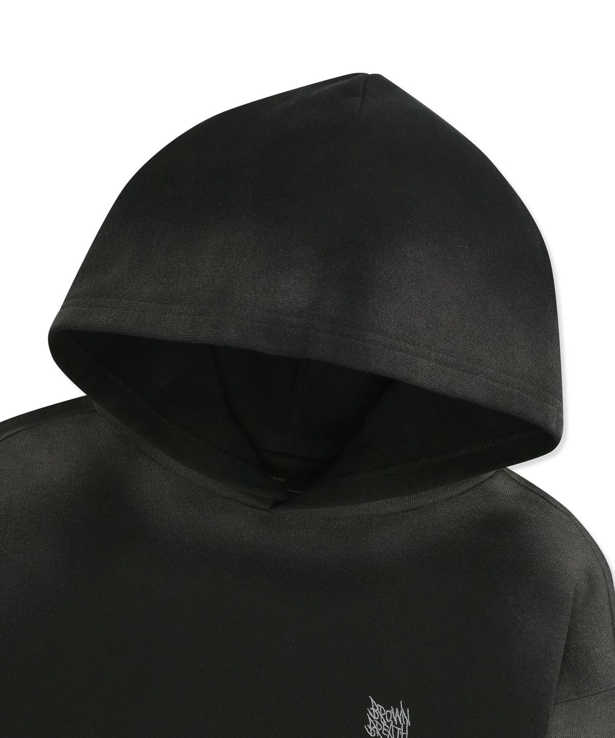 브라운브레스 키즈(BROWNBREATH KIDS) KIDS SEAM SPRAY TAG HOODIE - BLACK