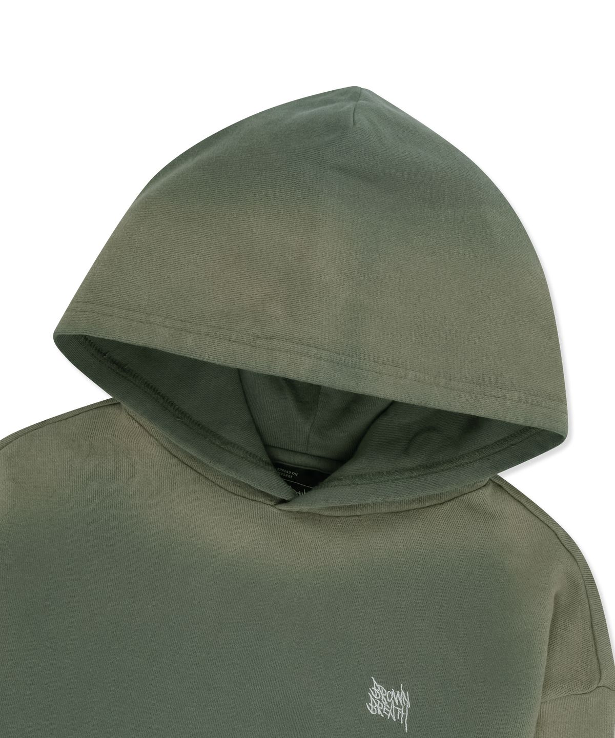 브라운브레스 키즈(BROWNBREATH KIDS) KIDS SEAM SPRAY TAG HOODIE - KHAKI