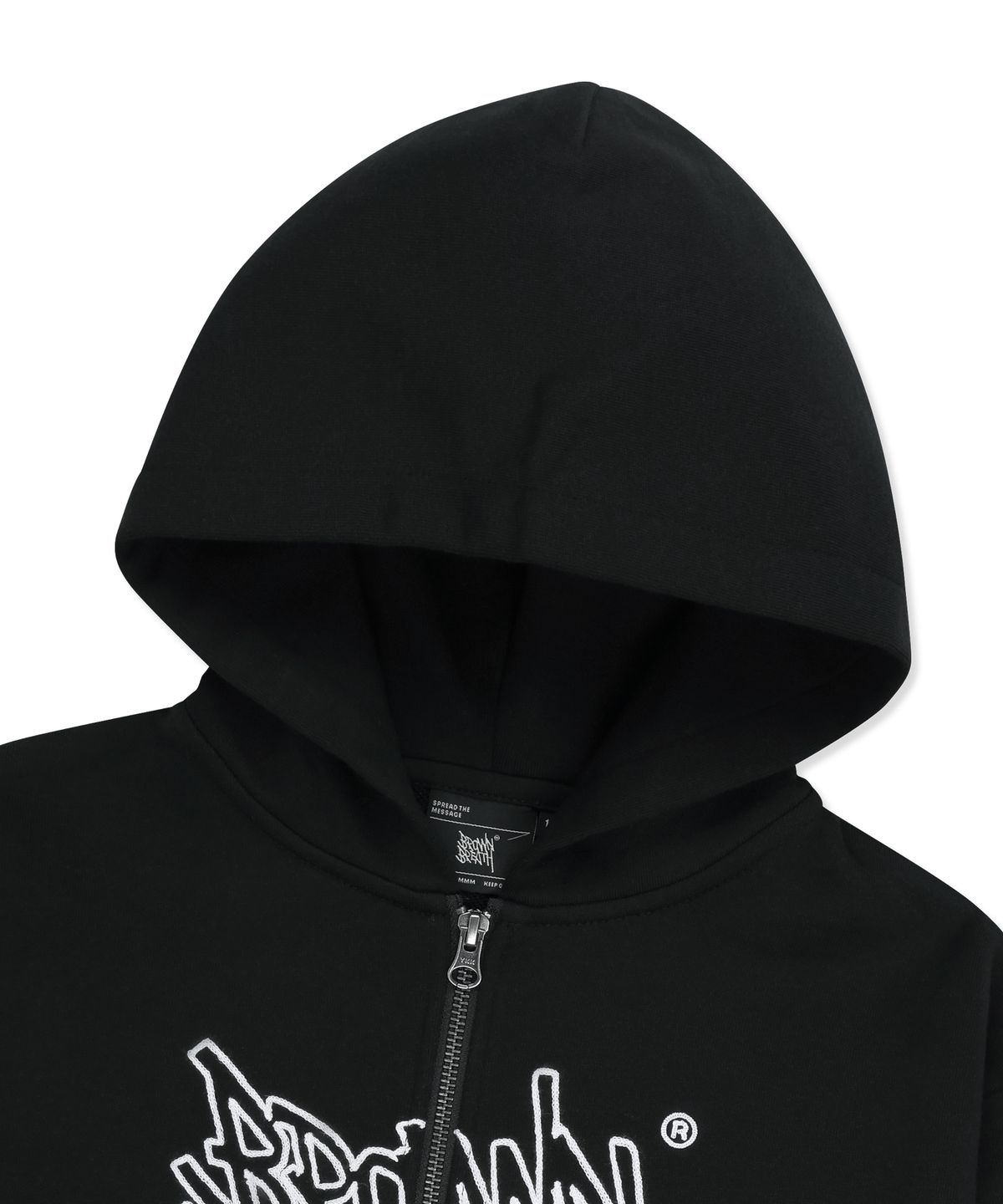 브라운브레스 키즈(BROWNBREATH KIDS) KIDS GIRL CROP HOOD ZIP UP - BLACK