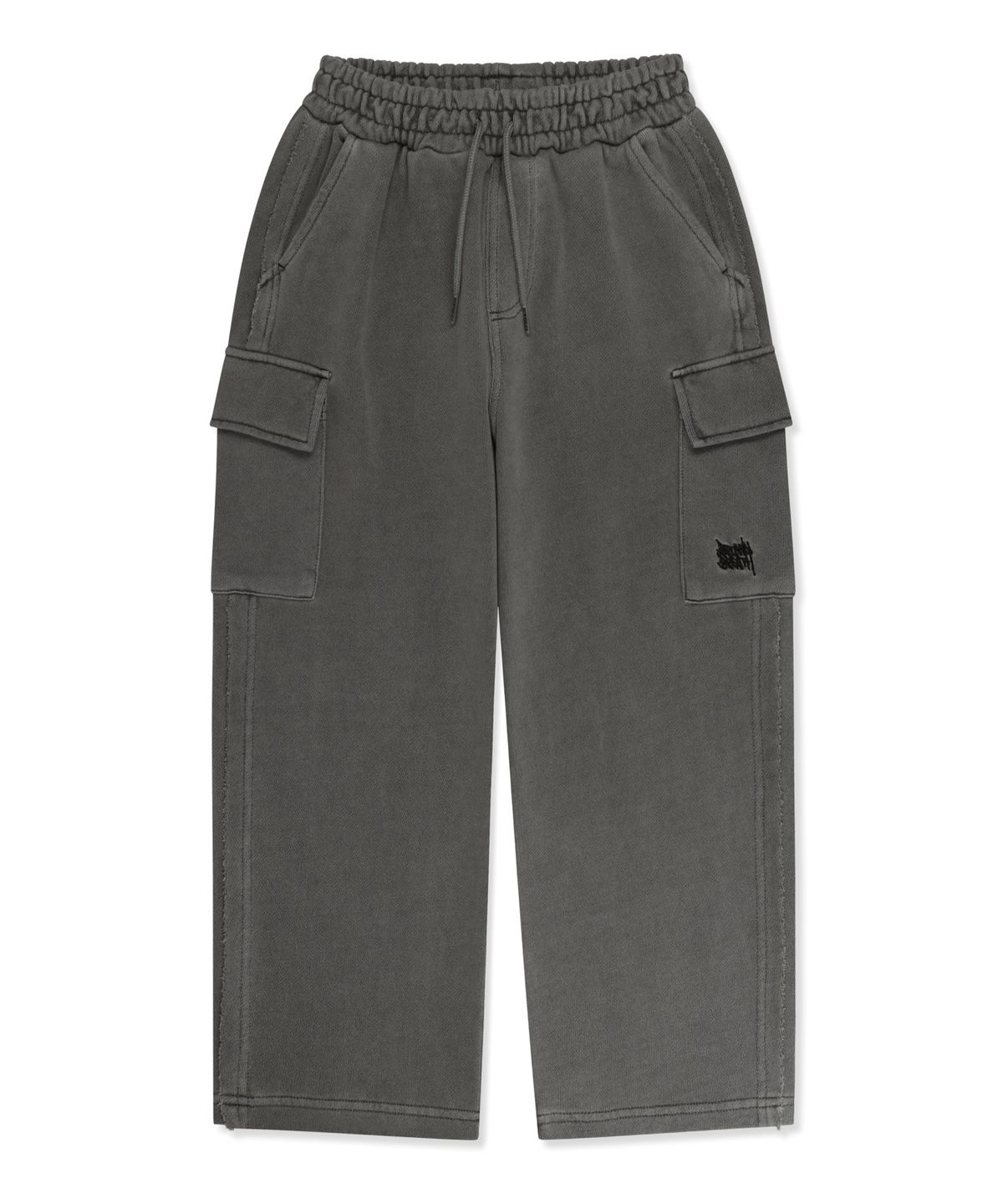 브라운브레스 키즈(BROWNBREATH KIDS) KIDS PIGMENT RAW CUT PANTS - CHARCOAL