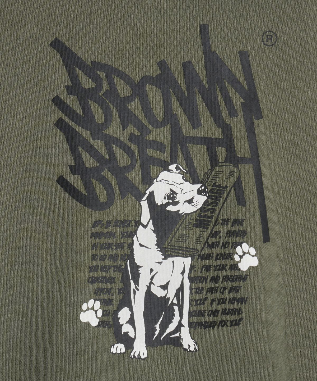 브라운브레스 키즈(BROWNBREATH KIDS) KIDS PIGMENT RAW CUT CREWNECK - KHAKI