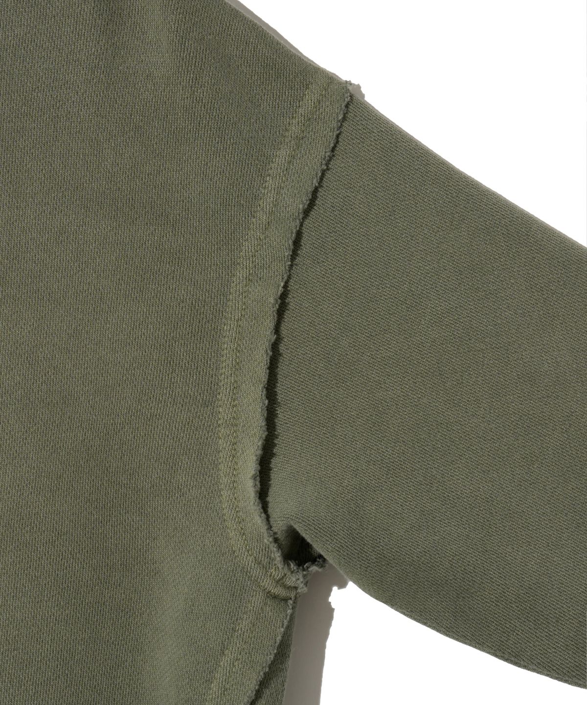 브라운브레스 키즈(BROWNBREATH KIDS) KIDS PIGMENT RAW CUT CREWNECK - KHAKI