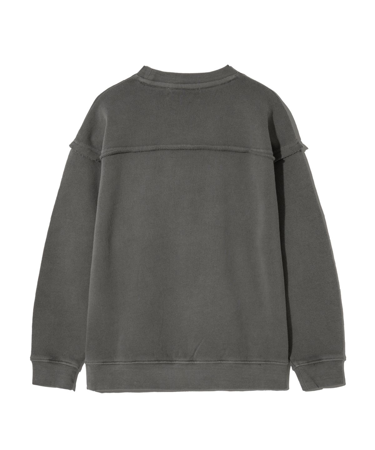 브라운브레스 키즈(BROWNBREATH KIDS) KIDS PIGMENT RAW CUT CREWNECK - CHARCOAL