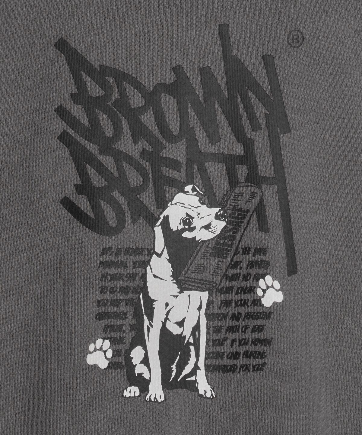 브라운브레스 키즈(BROWNBREATH KIDS) KIDS PIGMENT RAW CUT CREWNECK - CHARCOAL