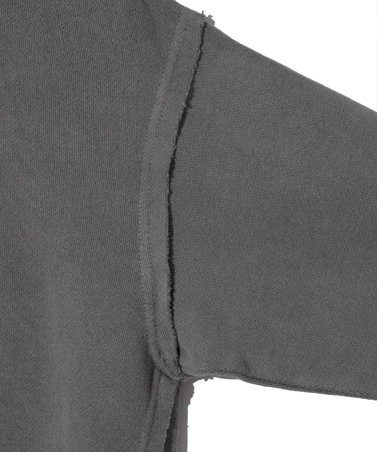 브라운브레스 키즈(BROWNBREATH KIDS) KIDS PIGMENT RAW CUT CREWNECK - CHARCOAL