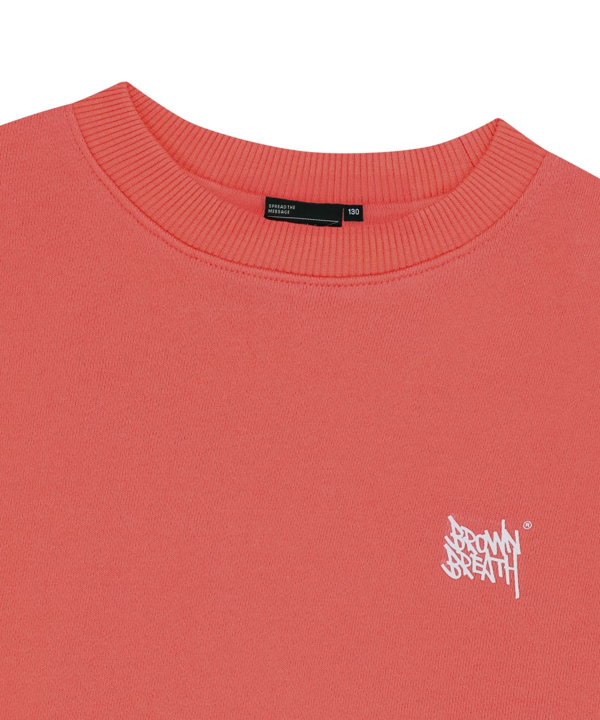 브라운브레스 키즈(BROWNBREATH KIDS) KIDS TAG CREWNECK - RED ORANGE