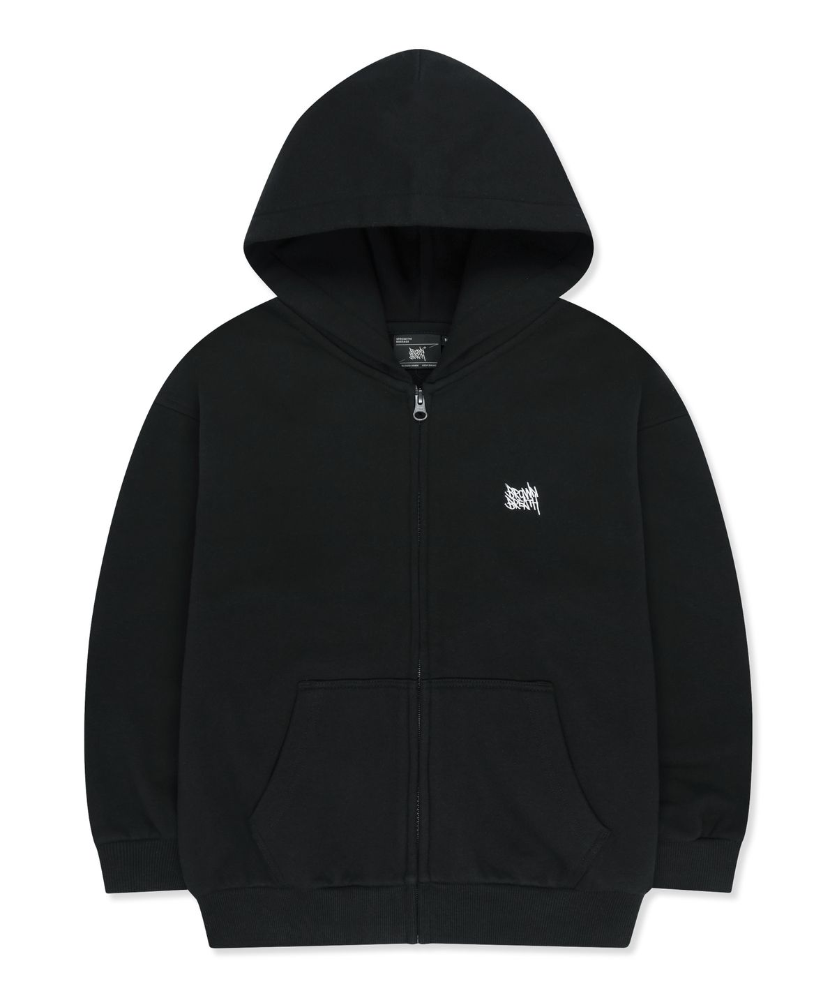 브라운브레스 키즈(BROWNBREATH KIDS) KIDS TAG SPRAY HOOD ZIP UP - BLACK