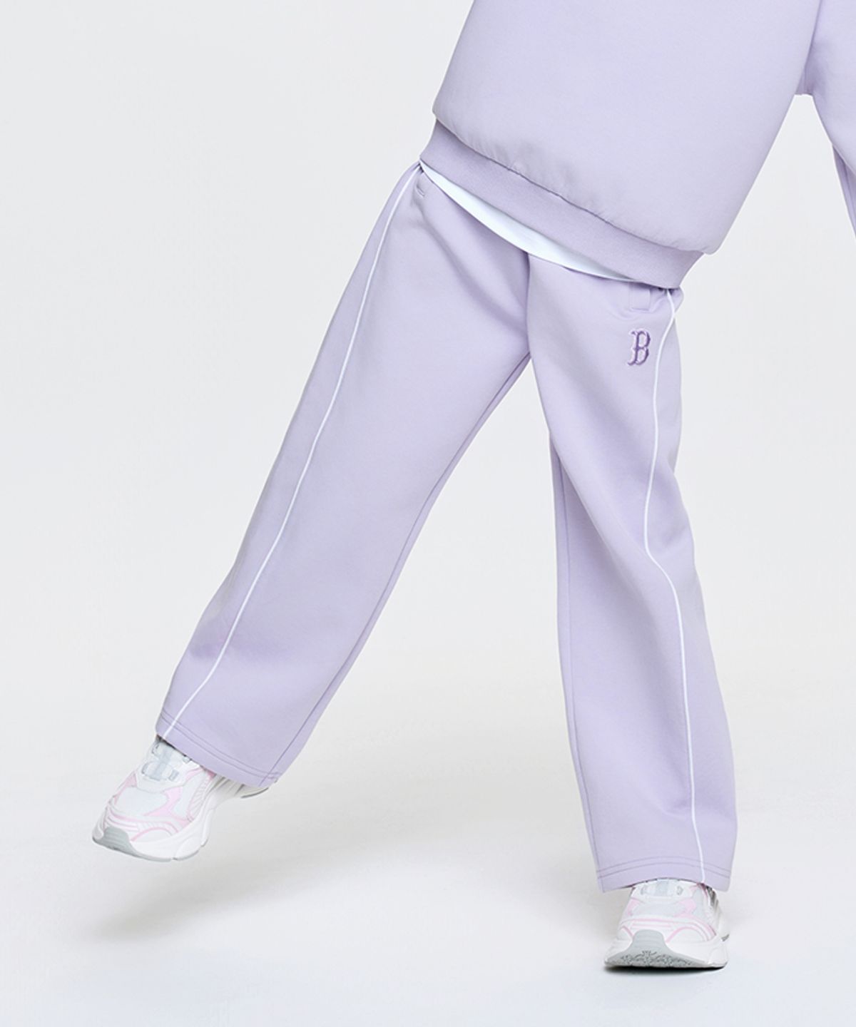 엠엘비 키즈(MLB KIDS) 애슬레저 여아 세미와이드 팬츠 BOS (Lavender)