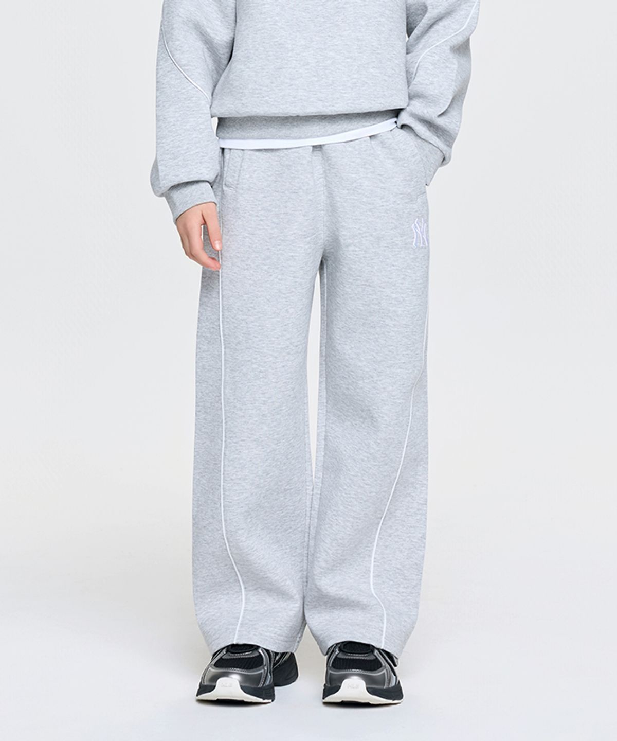 엠엘비 키즈(MLB KIDS) 애슬레저 여아 세미와이드 팬츠 NY (L.Melange Grey)