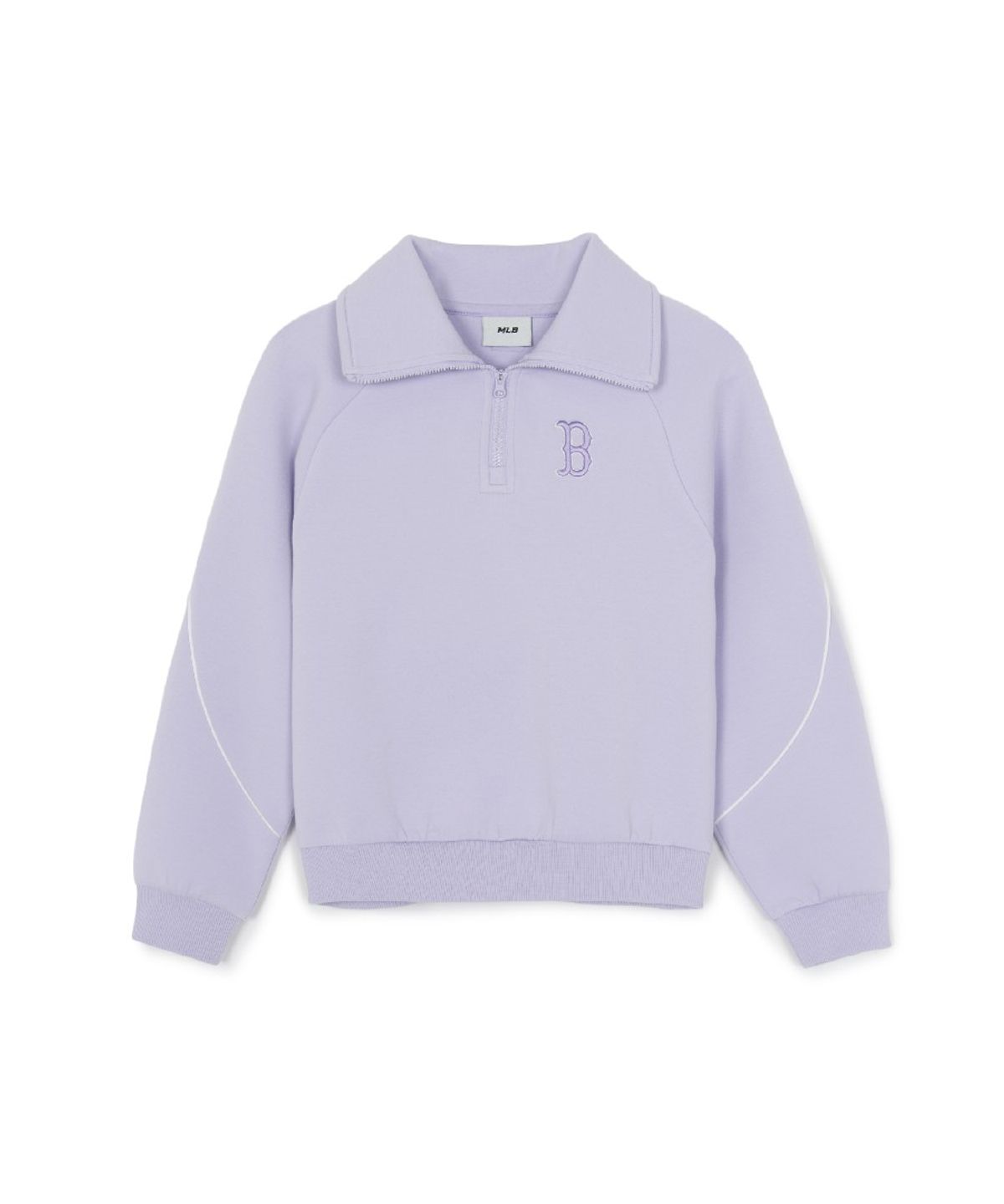 엠엘비 키즈(MLB KIDS) 스포티브 애슬레저 반집업 레이어드 맨투맨(여아) BOS (Lavender)