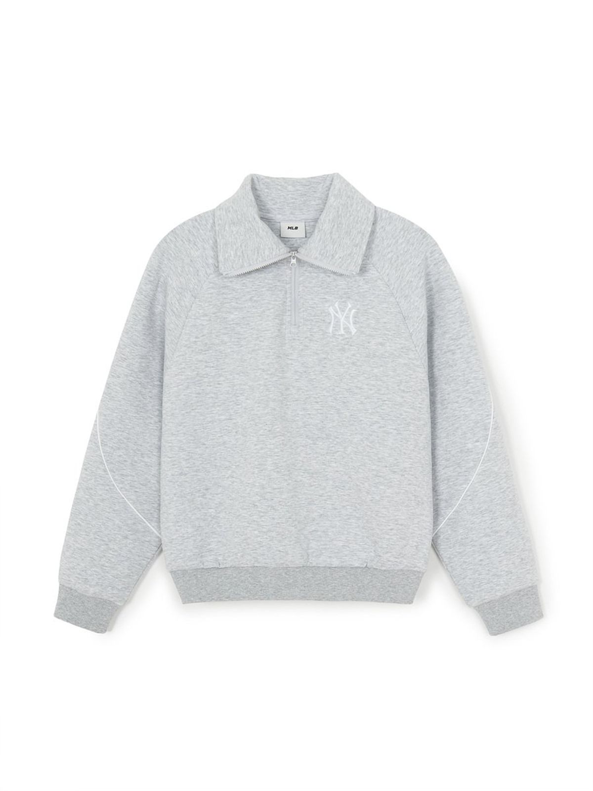 엠엘비 키즈(MLB KIDS) 스포티브 애슬레저 반집업 레이어드 맨투맨(여아) NY (L.Melange Grey)