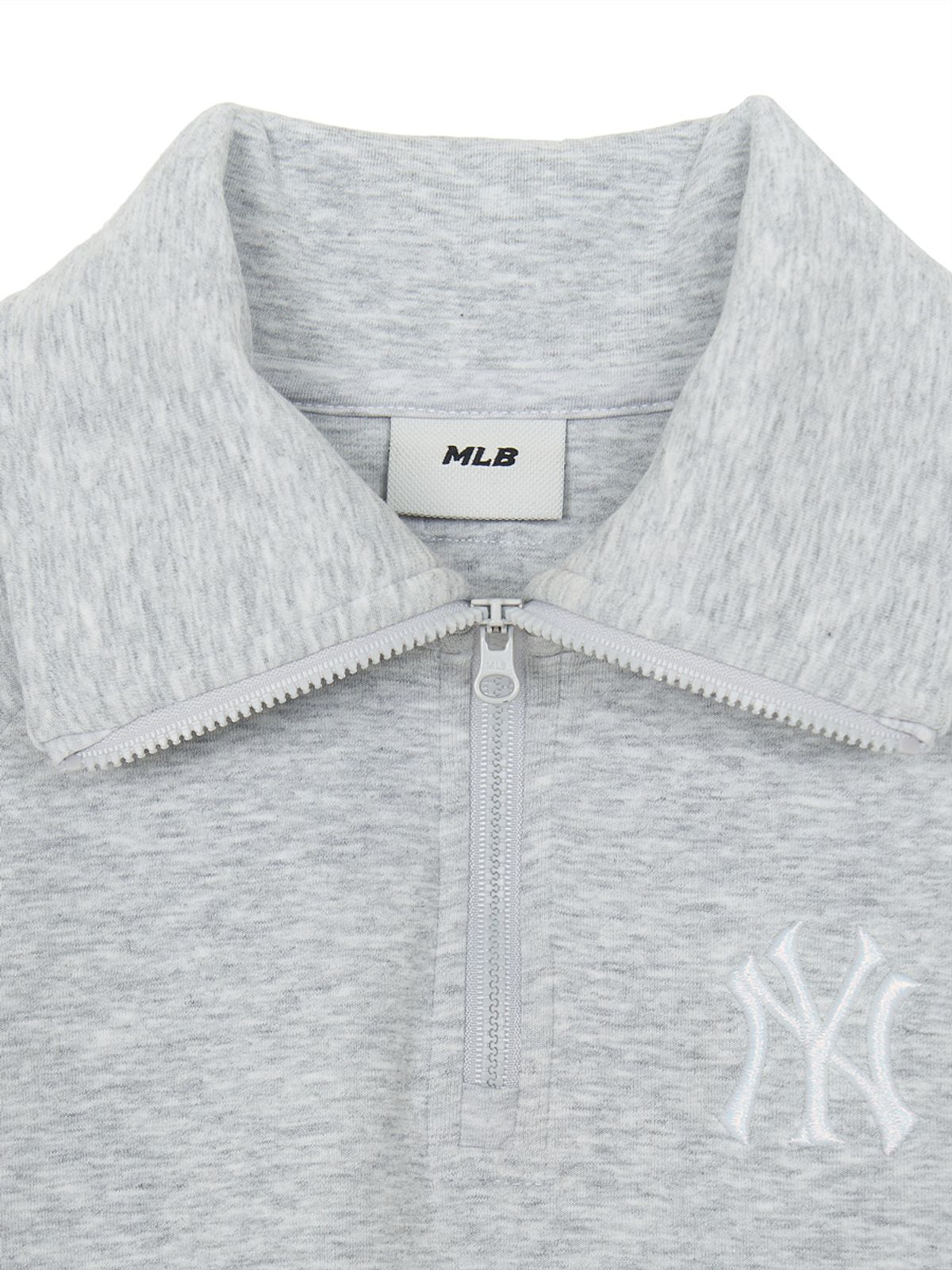 엠엘비 키즈(MLB KIDS) 스포티브 애슬레저 반집업 레이어드 맨투맨(여아) NY (L.Melange Grey)