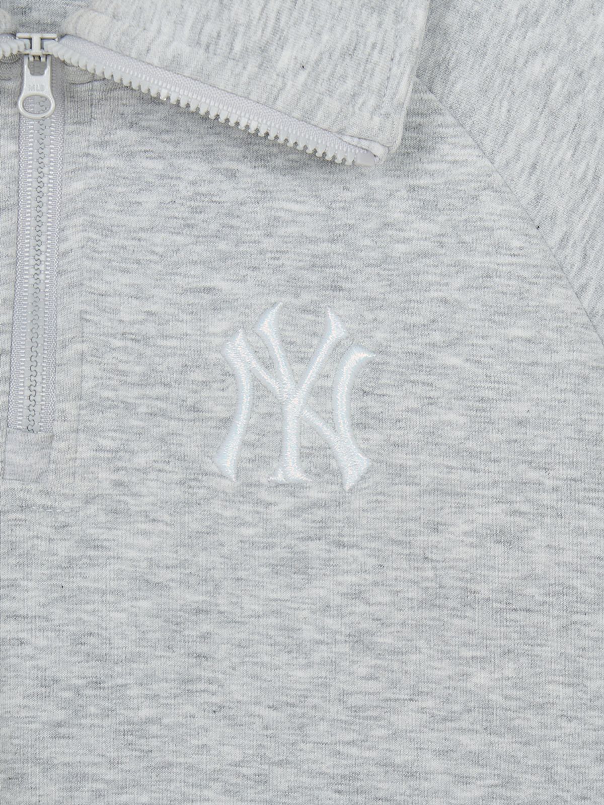 엠엘비 키즈(MLB KIDS) 스포티브 애슬레저 반집업 레이어드 맨투맨(여아) NY (L.Melange Grey)
