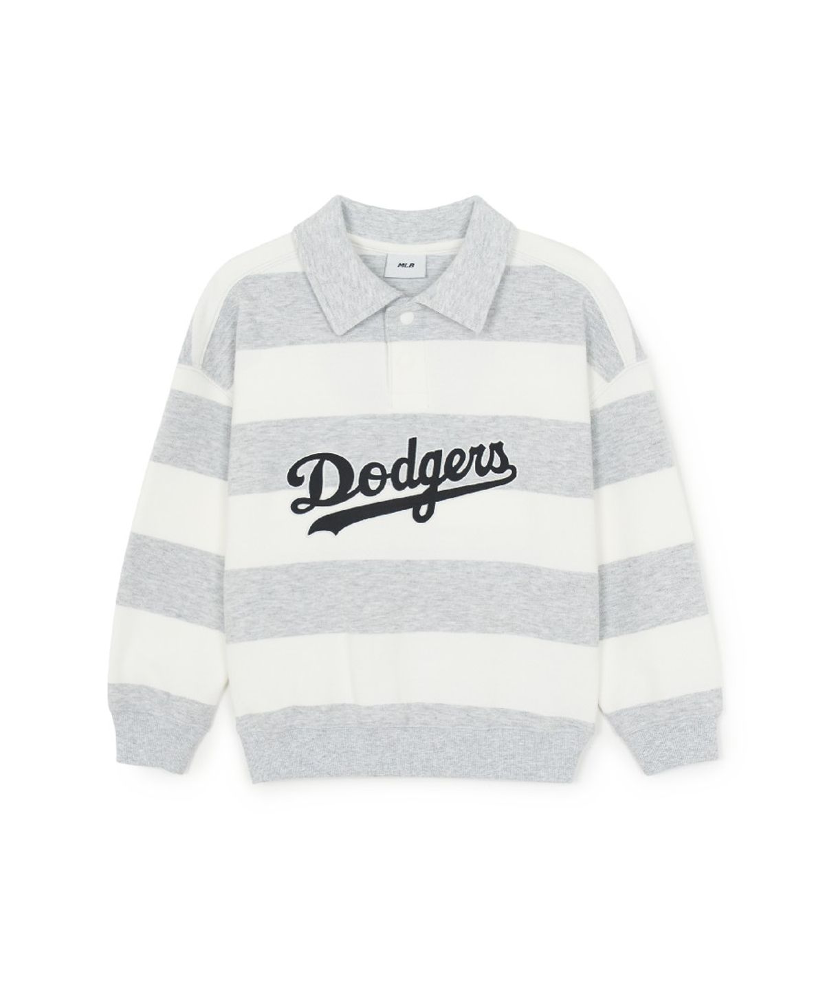 엠엘비 키즈(MLB KIDS) 스포티브 바시티 럭비 스트라이프 카라 맨투맨세트 LA (L.Melange Grey)