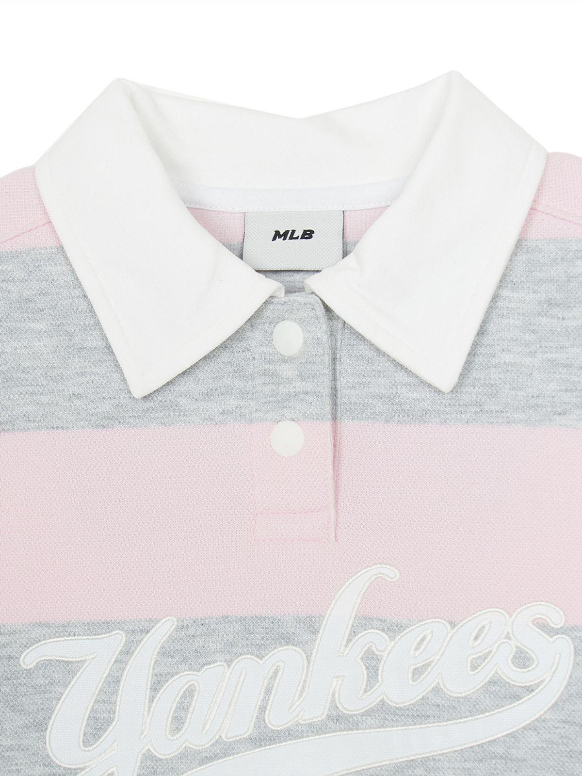 엠엘비 키즈(MLB KIDS) 스포티브 바시티 럭비 스트라이프 카라 맨투맨세트(여아) NY (L.Pink)