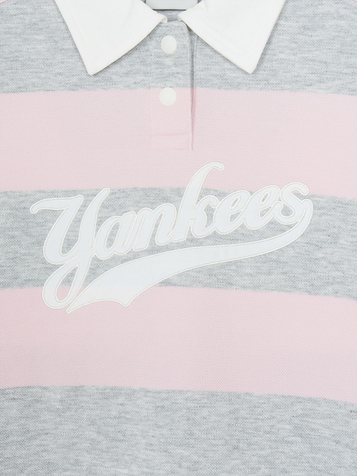 엠엘비 키즈(MLB KIDS) 스포티브 바시티 럭비 스트라이프 카라 맨투맨세트(여아) NY (L.Pink)