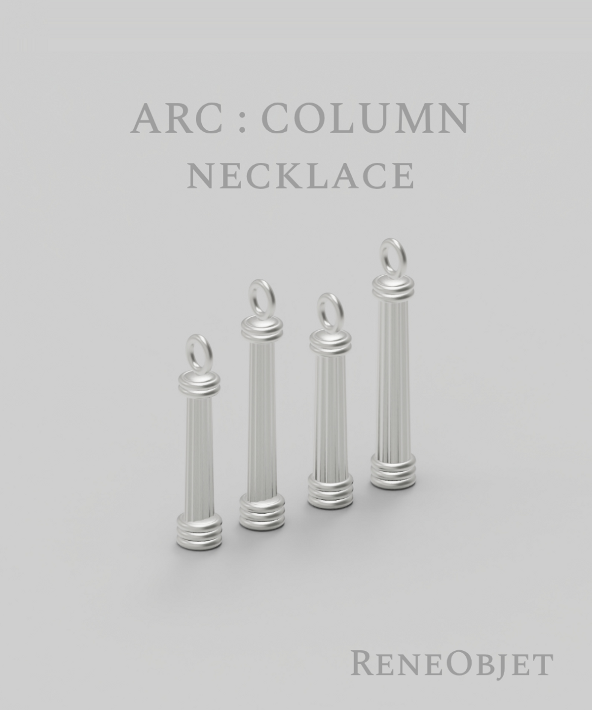르네오브제(RENEOBJET) ARC COLUMN NECKLACE SET [STERLING SILVER] 미니멀 925 실버 포인트 목걸이 세트