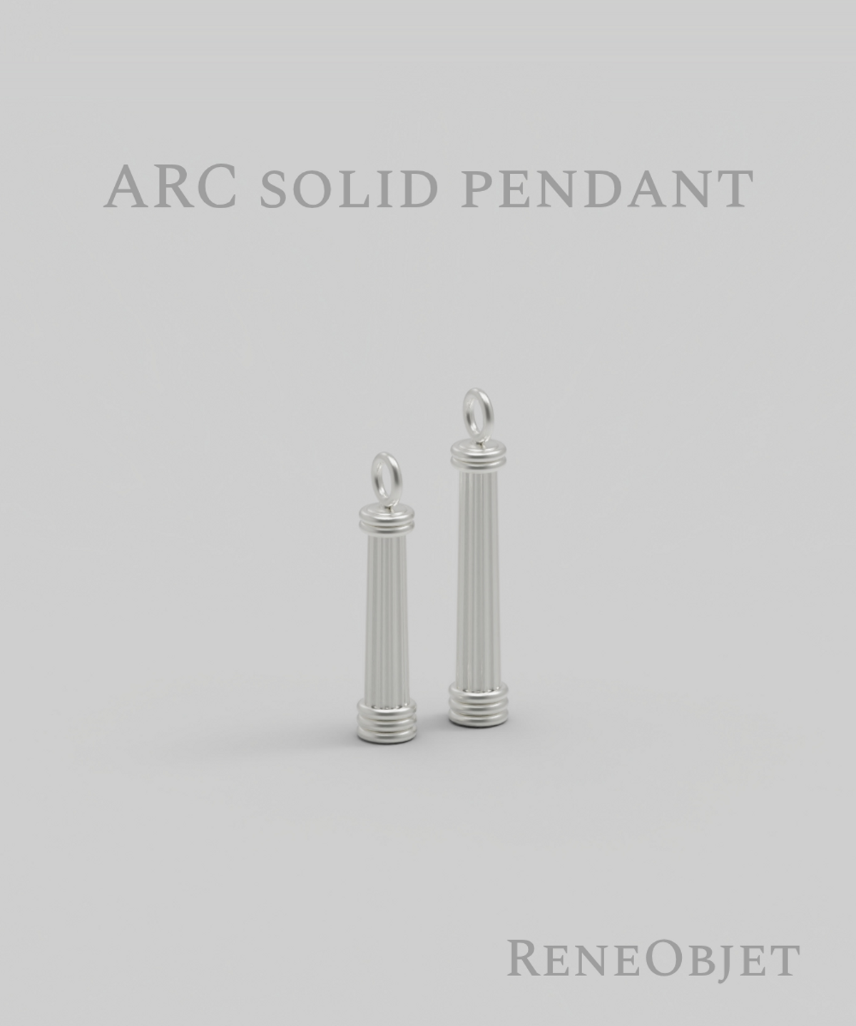 르네오브제(RENEOBJET) ARC COLUMN NECKLACE SET [STERLING SILVER] 미니멀 925 실버 포인트 목걸이 세트