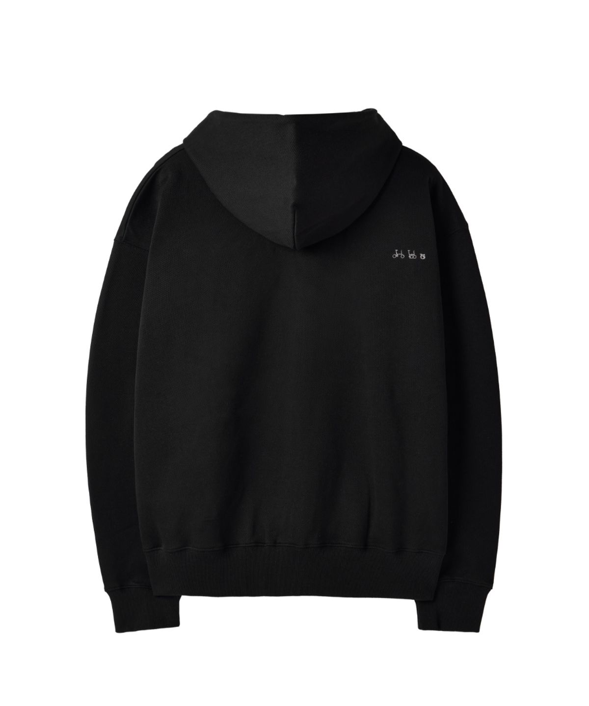 브롬톤 런던(BROMPTON LONDON) JACQUARD HOODIE ZIP-UP - BLACK (P261UFT103)