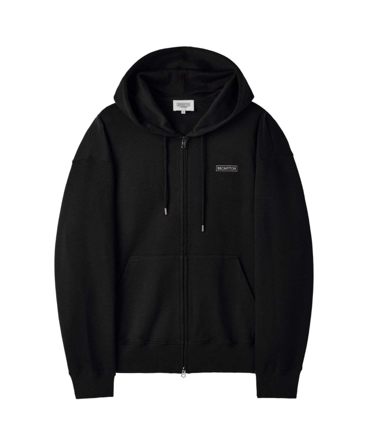 브롬톤 런던(BROMPTON LONDON) JACQUARD HOODIE ZIP-UP - BLACK (P261UFT103)