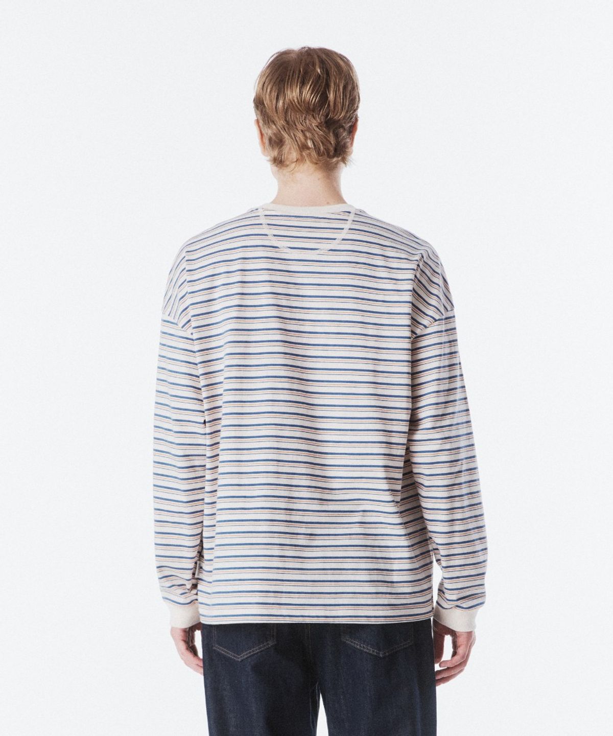 브롬톤 런던(BROMPTON LONDON) STRIPE LONG SLEEVE T-SHIRT - IVORY (P261UTS103)