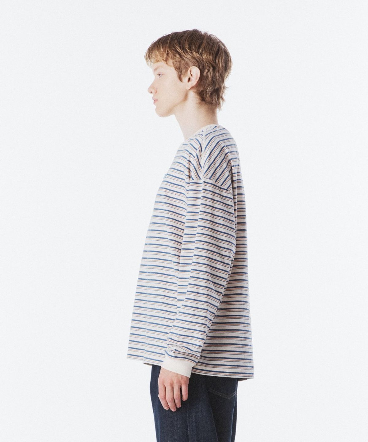 브롬톤 런던(BROMPTON LONDON) STRIPE LONG SLEEVE T-SHIRT - IVORY (P261UTS103)