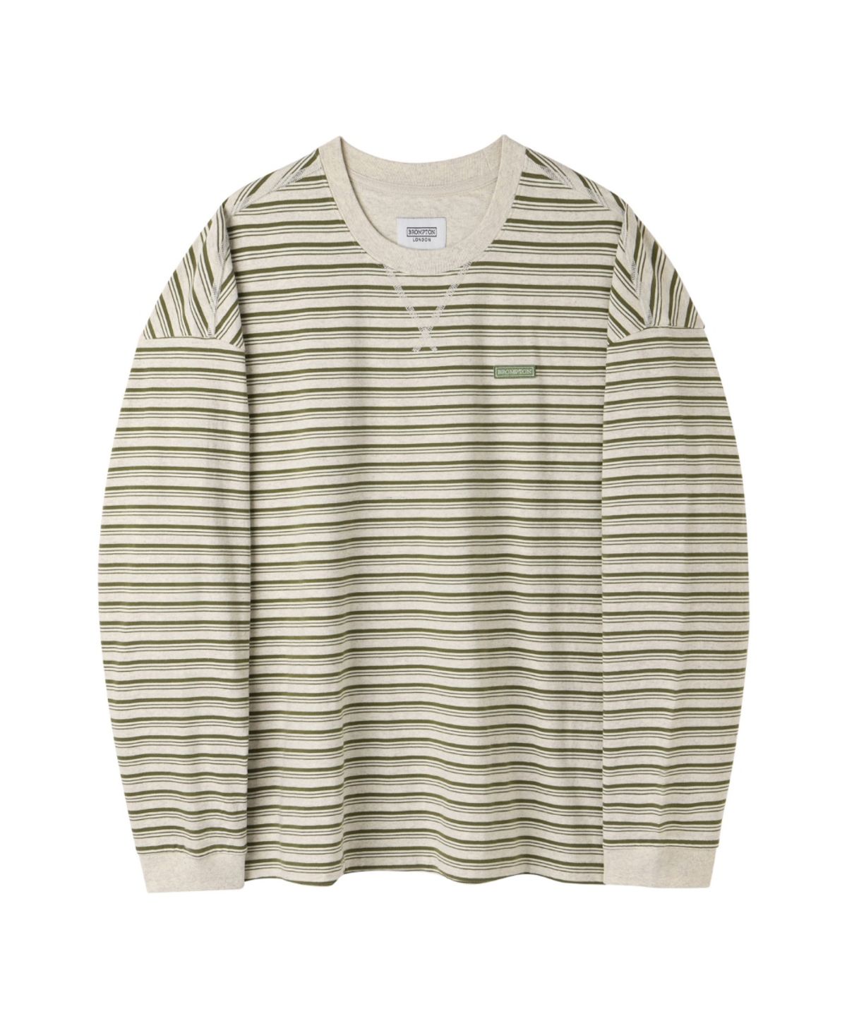 브롬톤 런던(BROMPTON LONDON) STRIPE LONG SLEEVE T-SHIRT - OLIVE (P261UTS103)