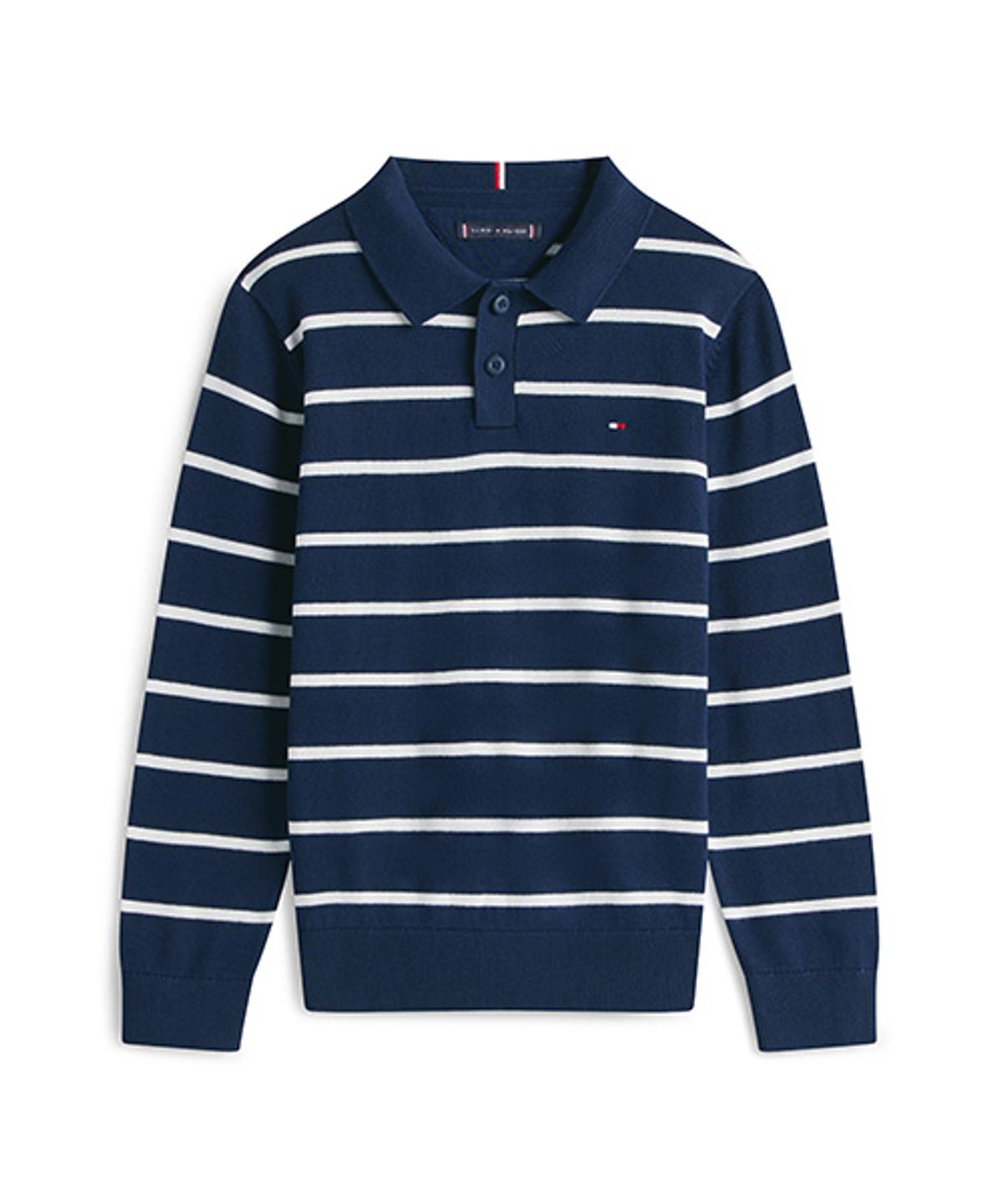 타미힐피거 키즈(TOMMY HILFIGER KIDS) 스트라이프 폴로 칼라 스웨터
