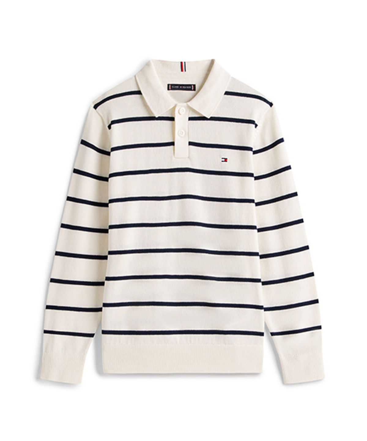 타미힐피거 키즈(TOMMY HILFIGER KIDS) 스트라이프 폴로 칼라 스웨터