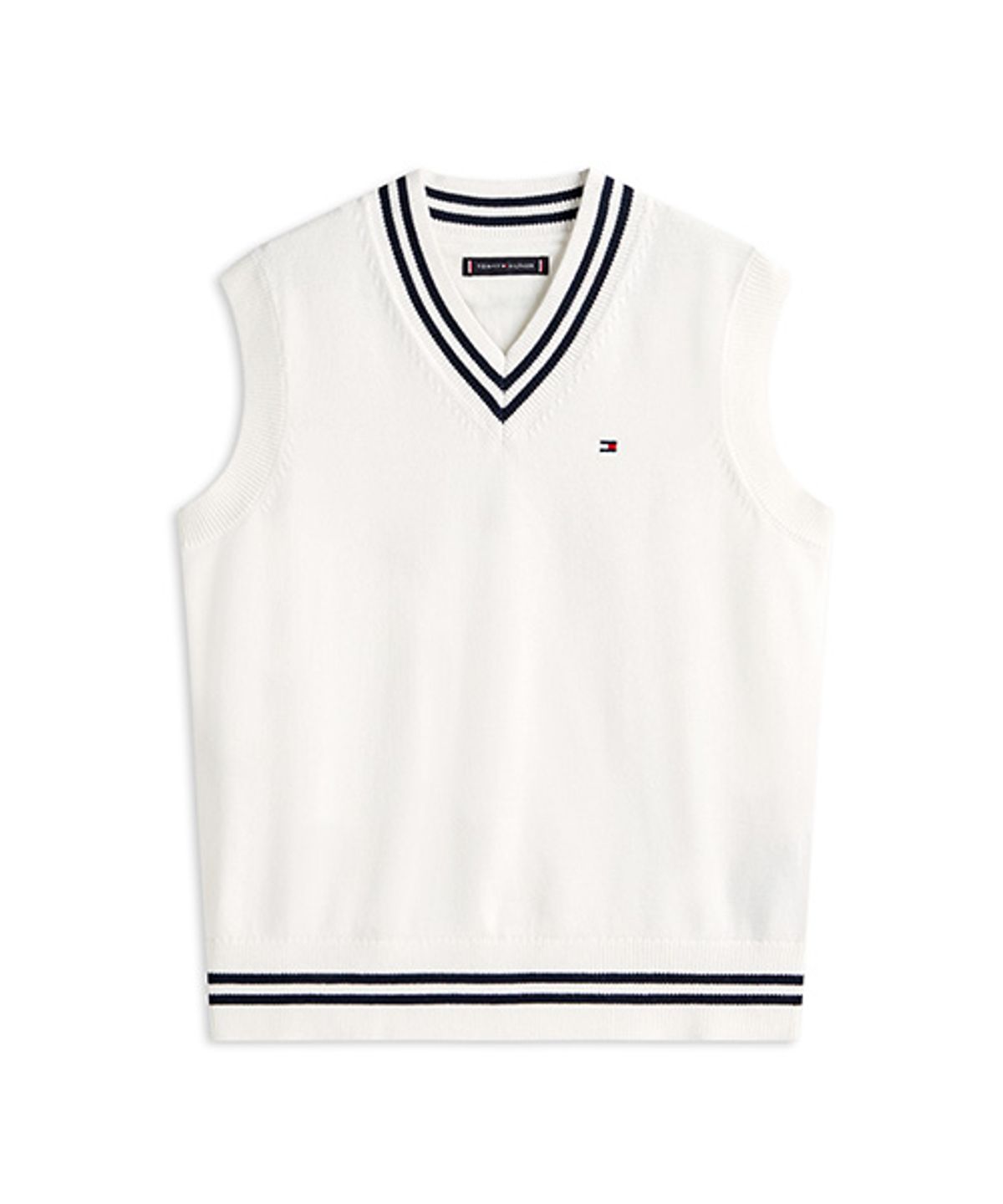 타미힐피거 키즈(TOMMY HILFIGER KIDS) 바시티 립 브이넥 니트 베스트